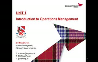 Unit 1: Introduction to Operations Management (Dr. M. Weaver)
