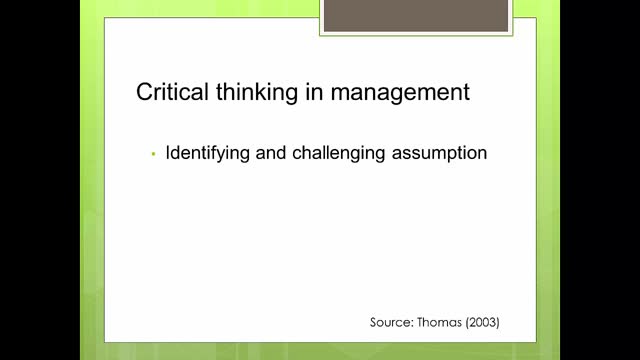 dissertation maze- unit 4 -the importance of critical thinking in managment